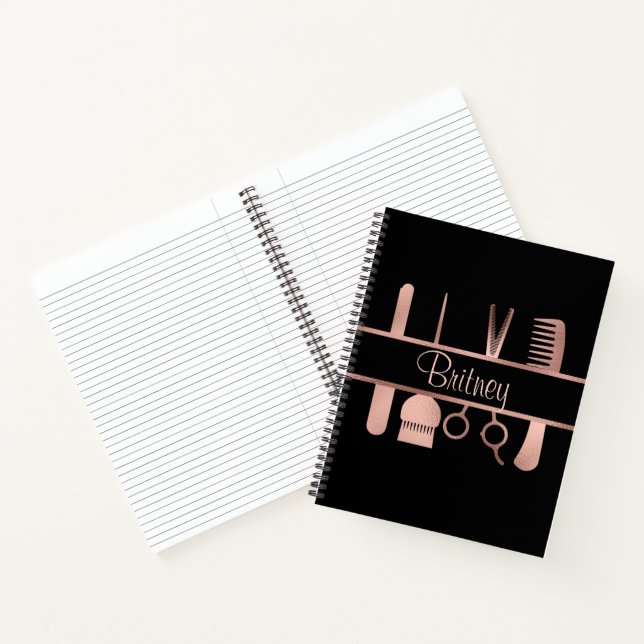 Rose Gold Hair Stylist Personalisiert Notizbuch (Innenseite)