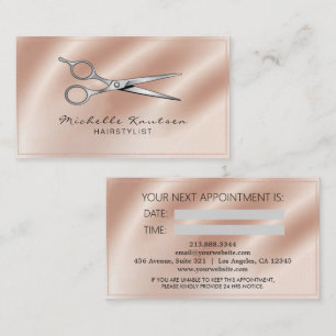 Rose Gold Hairstylist Schere Terminkarte Visitenkarte