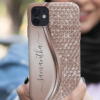 Rose Gold handgeschriebener Name Glitzer Sparkle B