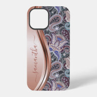 Rose Gold Handgeschriebener Name Paisley Floral