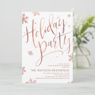 Rose Gold handschriftlich Kalligraphie Feiertag Einladung