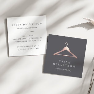 Rose Gold Hanger Seamstress Tailor Alterations Quadratische Visitenkarte