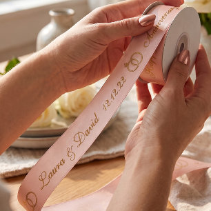 Rose Gold Happy Jubiläum Personalisierter Name Dat Satinband