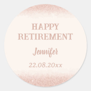 Rose Gold Happy Rente Runder Aufkleber