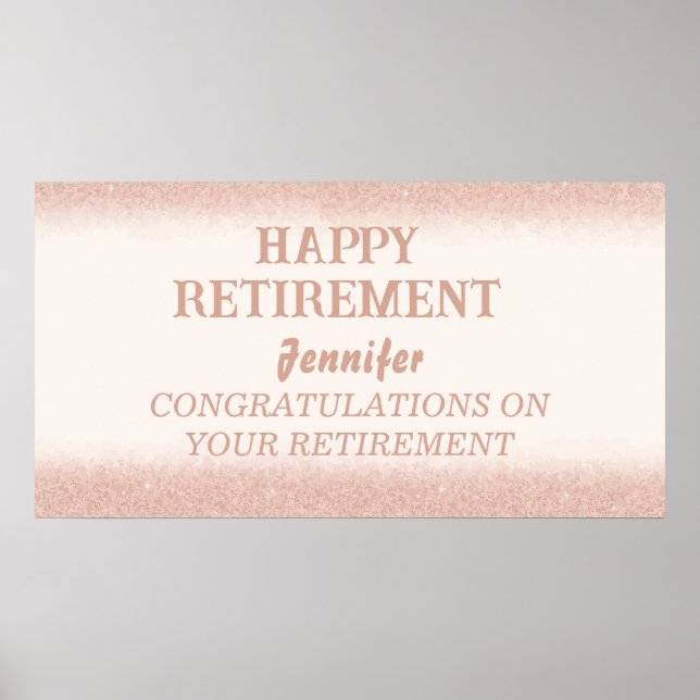 Rose Gold Happy Retirement Party Poster (Vorne)