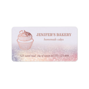 Rose Gold Hausgemachte Kuchen und Leckereien Verpa Adressaufkleber