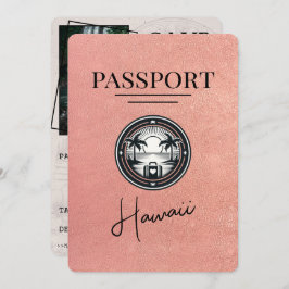 Rose Gold Hawaii Pass Save the Date