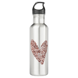 Rose Gold Heart Clipart Niedlich Heart Glitzer Des Edelstahlflasche