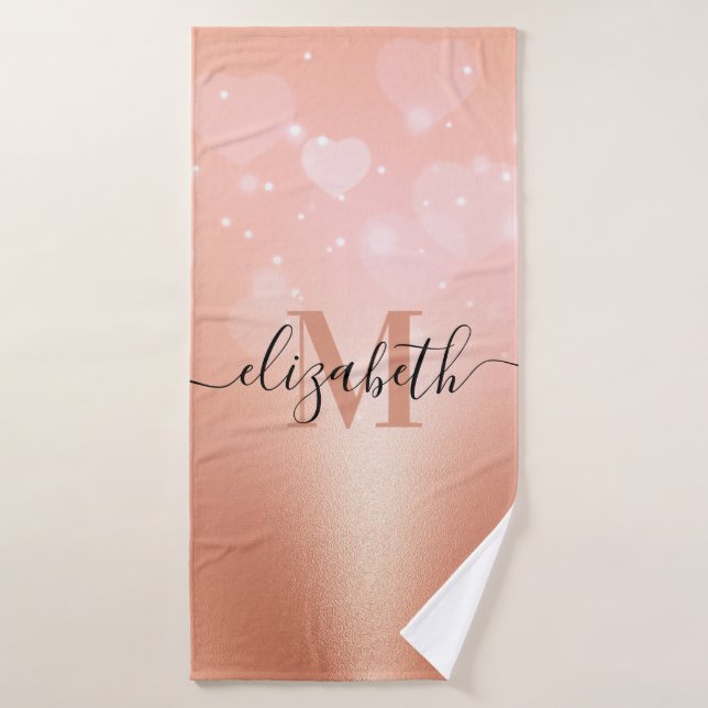 Rose Gold Hearts Badehandtuch (Badehandtuch)