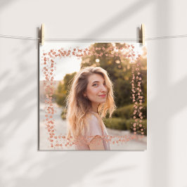 Rose Gold Hearts Border Foto Poster