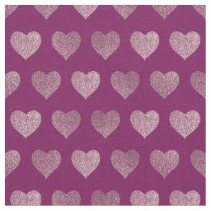 Rose Gold Hearts Glitzer Muster Stoff