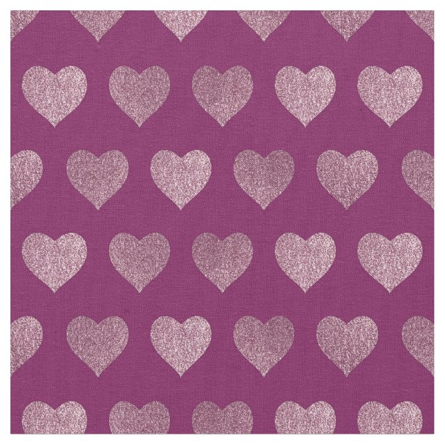 Rose Gold Hearts Glitzer Muster Stoff (Nahaufnahme)