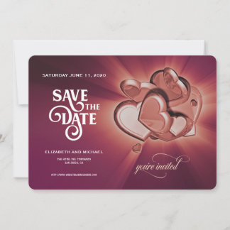 Rose Gold Hearts Save the Date (Version 3)