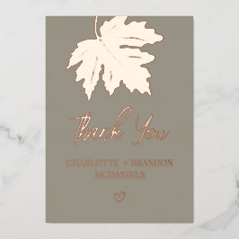 Rose Gold Herbst Maple Leaf Hochzeit Vielen Dank Folieneinladung