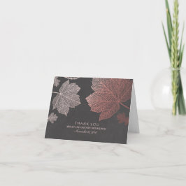 Rose Gold Herbstlaubs Hochzeit Vielen Dank Dankeskarte