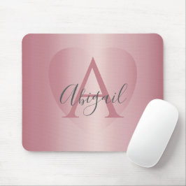 Rose Gold Herz Monogramm Mousepad