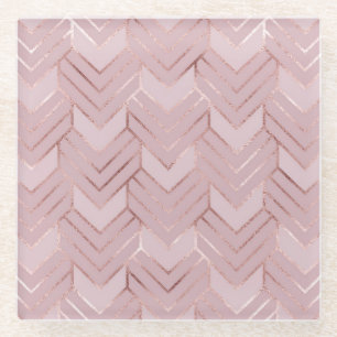 Rose Gold Herzen Glitter Muster. Glasuntersetzer