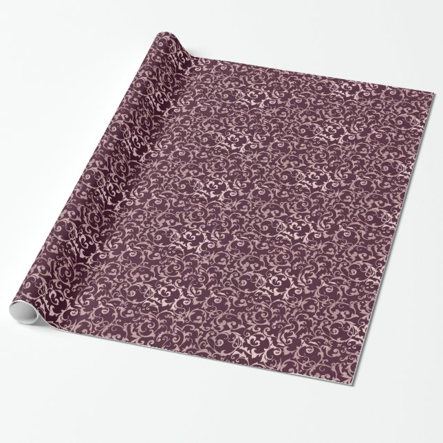Rose Gold Himbeere Wine Moderne Kunst, Dichtung un Geschenkpapier (Ungerollt)