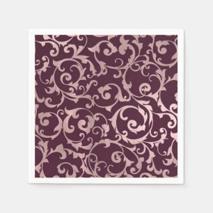 Rose Gold Himbeere Wine Moderne Kunst, Dichtung un Serviette