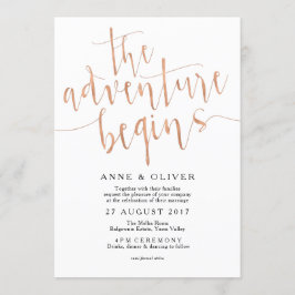 Rose Gold Hochzeit Einladung Das Abenteuer beginnt