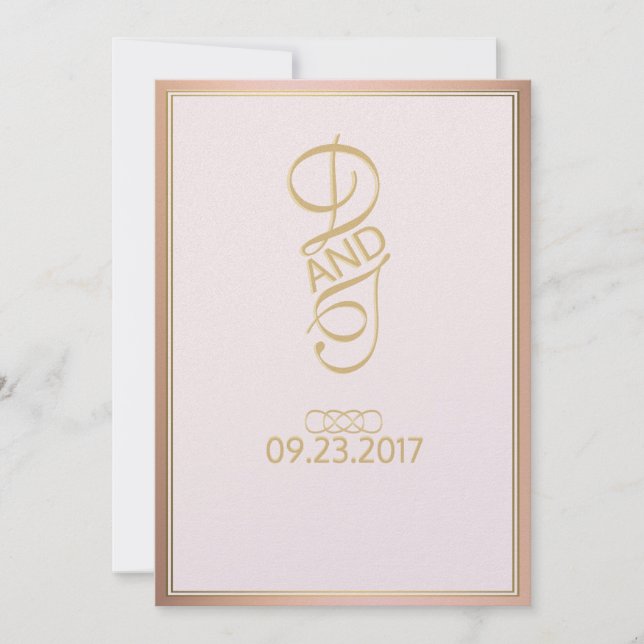 Rose Gold Hochzeit Einladungen (Vorderseite)