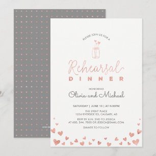 Rose Gold Hochzeitsprobe-Dinner-Einladung Einladung
