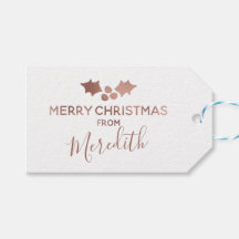 Rose Gold Holly White Frohe Weihnachten aus dem Na