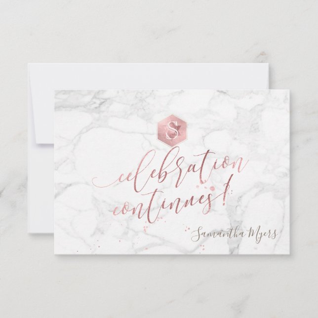 Rose Gold Honeycomb Bat Mitzvah Feier ✡ RSVP Karte (Vorderseite)