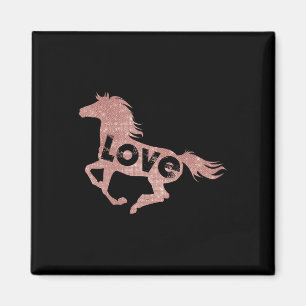 Rose Gold Horse Lover Geschenk Reiten Shirt Magnet