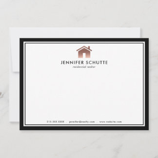 Rose Gold House Luxury Realty Personalisiert Flat Mitteilungskarte
