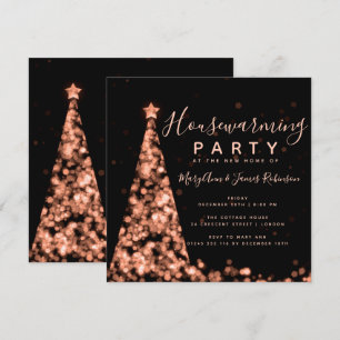 Rose Gold Housewarming Party Weihnachtsfeiertage Einladung