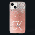 Rose Gold Hübsch Girl Silver Glitzer Funkelnd Case-Mate iPhone 14 Hülle<br><div class="desc">Dieses schicke Gehäuse mit hübschem silberglänzenden Glitzer auf einer Rose mit goldgelb gebürstetem metallischem Hintergrund ist einfach zu personalisieren.</div>