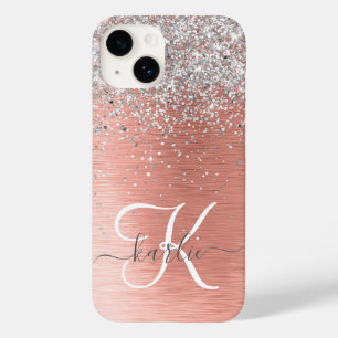 Rose Gold Hübsch Girl Silver Glitzer Funkelnd Case-Mate iPhone 14 Hülle