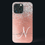 Rose Gold Hübsch Girl Silver Glitzer Funkelnd Case-Mate iPhone Hülle<br><div class="desc">Dieses schicke Gehäuse mit hübschem silberglänzenden Glitzer auf einer Rose mit goldgelb gebürstetem metallischem Hintergrund ist einfach zu personalisieren.</div>