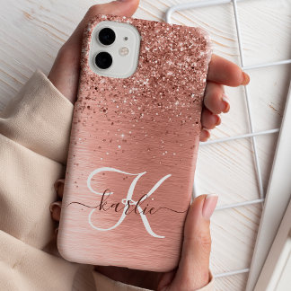 Rose Gold Hübsch Girl Silver Glitzer Funkelnd Fall Case-Mate iPhone Hülle