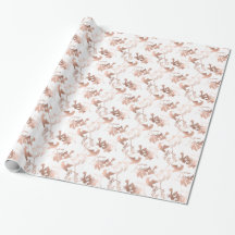 Rose Gold Hummingbird Pattern Wedding