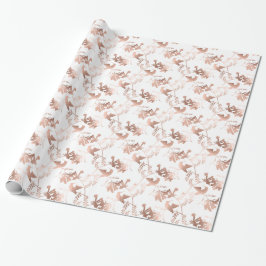 Rose Gold Hummingbird Pattern Wedding Geschenkpapier