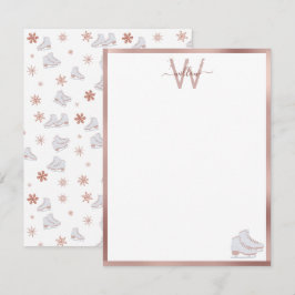 Rose Gold Ice Skate Rosa Skaten Kinder Mitteilungskarte