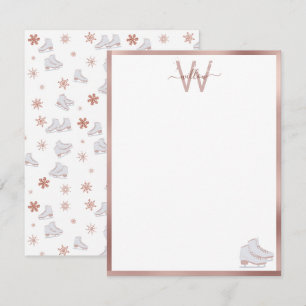 Rose Gold Ice Skate Rosa Skaten Kinder Mitteilungskarte