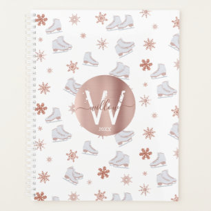 Rose Gold Ice Skate Rosa Skaten Monogram Planer