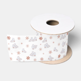 Rose Gold Ice Skate Rosa Skaten-Muster Satinband