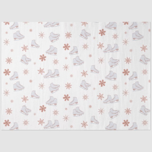 Rose Gold Ice Skate Rosa Skaten-Muster Seidenpapier (Vorderseite)