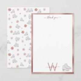 Rose Gold Ice Skates Blush Pink Skating Kids Dankeskarte