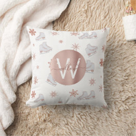 Rose Gold Ice Skates Blush Pink Skating Monogram Kissen