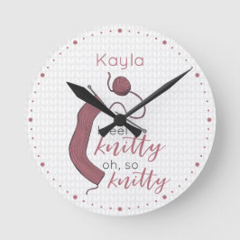 Rose Gold Ich fühle mich Knitty, Oh, so Knitty Runde Wanduhr