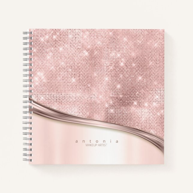 Rose Gold ID807 für Metall und Glitzer Notizbuch (Vorderseite)