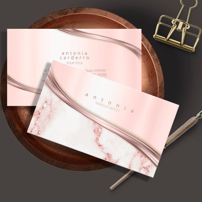 Rose Gold ID811 für Metal- und Marmorwellen Visitenkarte (Von Creator hochgeladen)