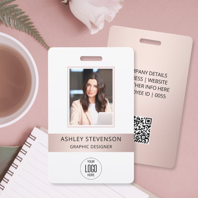 Rose Gold ID Card Metallic Employee Foto Ausweis (Von Creator hochgeladen)