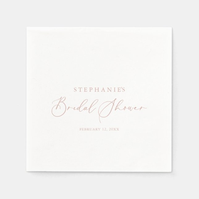 Rose Gold Idyllic Stilvolles Brautparty Serviette (Vorderseite)
