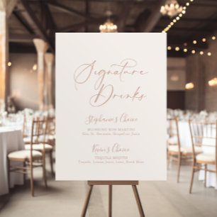 Rose Gold Idyllic Stylische Signature-Drinks  Poster